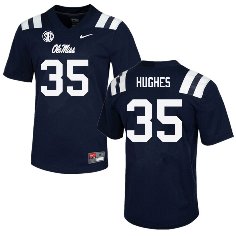 Reginald Hughes Ole Miss Rebels NCAA Men's Navy #35 Stitched Limited College Football Jersey SYT2258RN